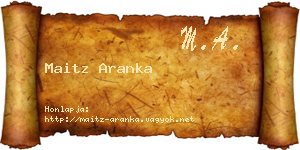 Maitz Aranka névjegykártya